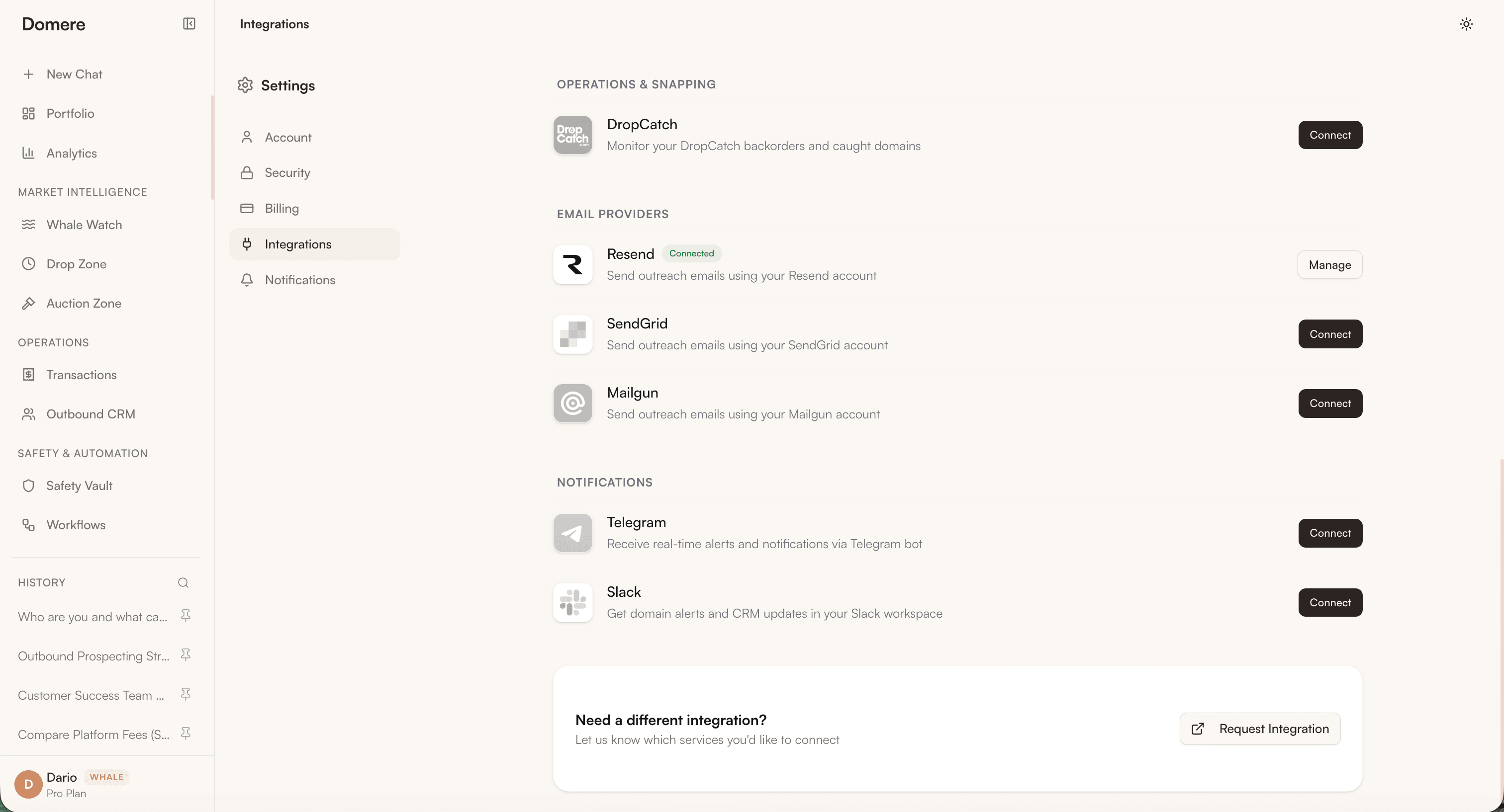Integrations — Email & Notifications